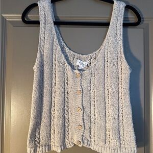 Velvet Open-Weave Knit Tank in Light Taupe